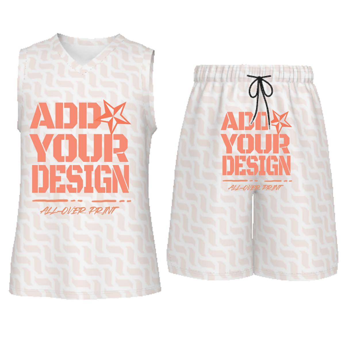 Custom 1431 V-neck basketball jersey set
