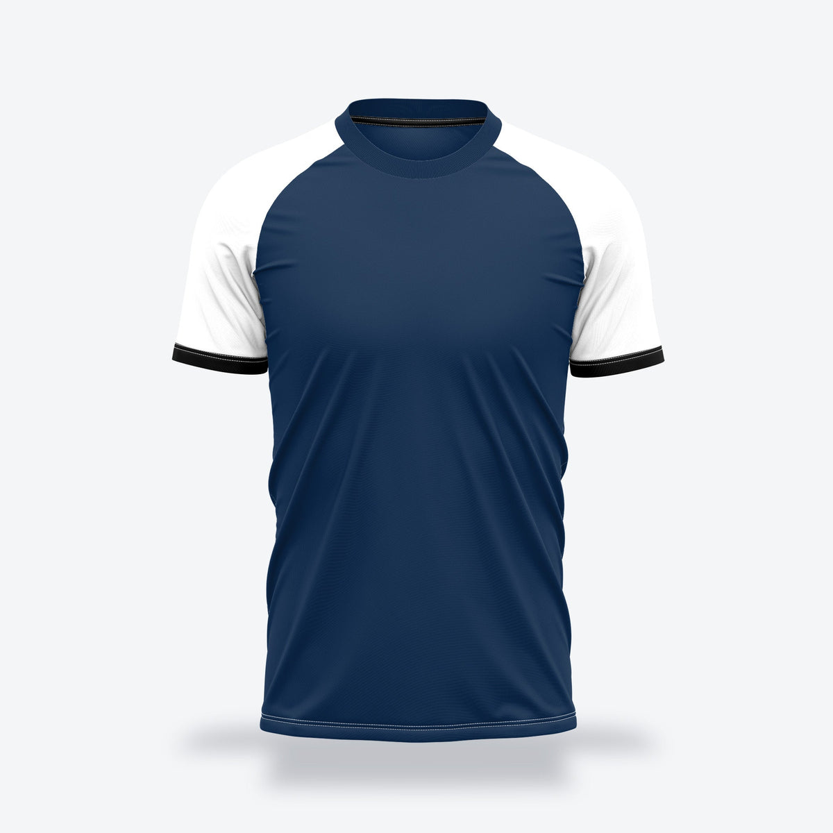 Raglan soccer jersey with contrast sleeves — front view