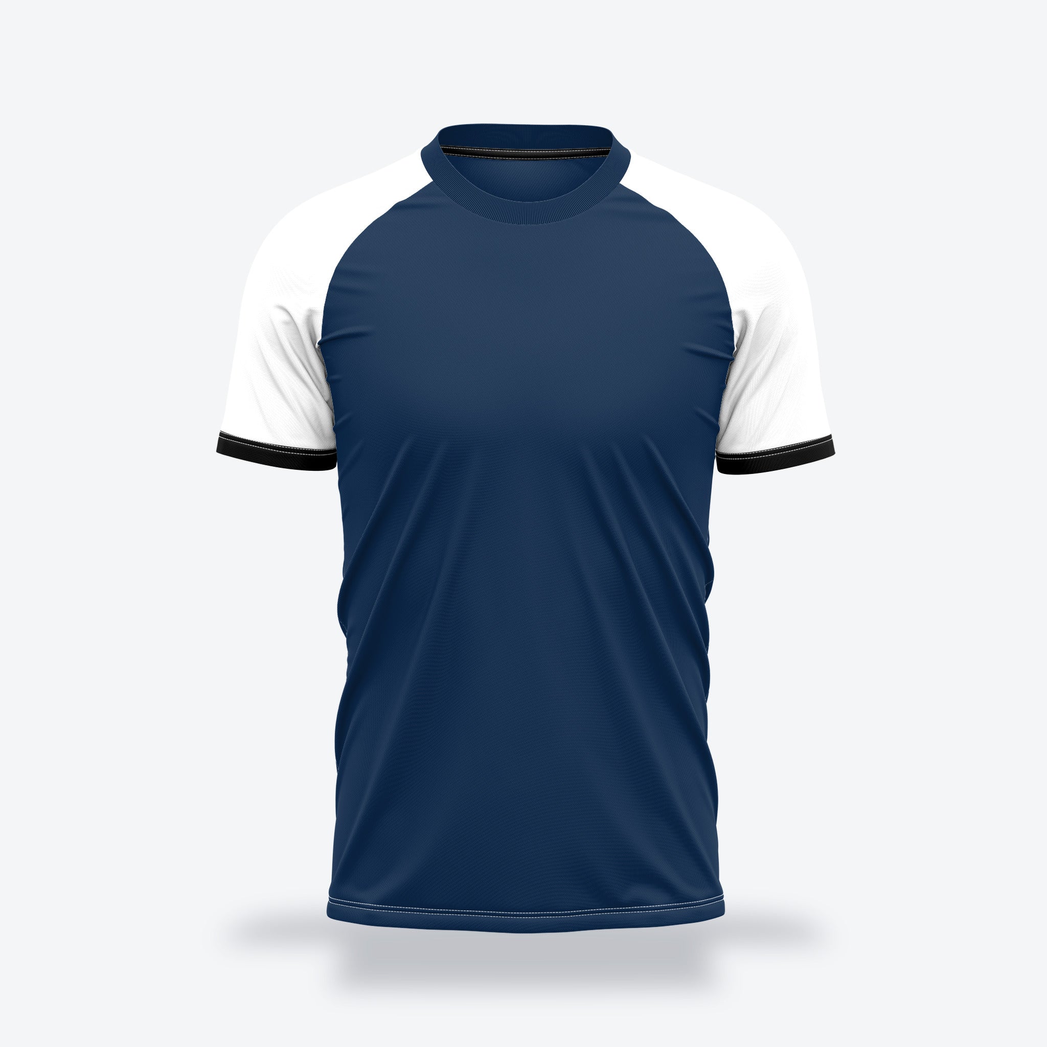 Short-sleeve raglan team jersey with contrast sleeves — front view